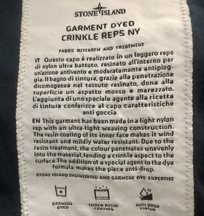 Stone Island 721543230 - Nwot Blue Light Jacket Crinkle Reps