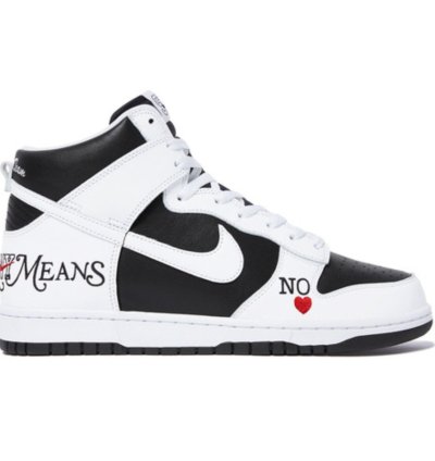 Nike Supreme Sb Dunk High By Any Means Necessary In Hand