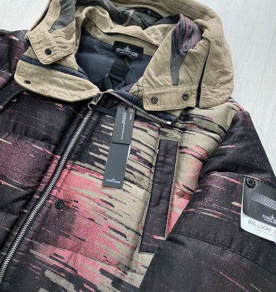 Stone Island Big Loom Jacquard Puffer Jacket Coat