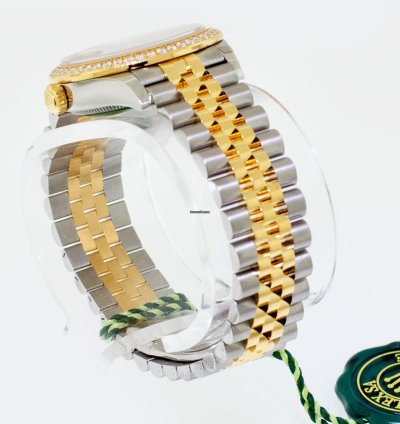 Rolex Datejust 31 31mm 18k Yellow Gold Steel Champagne Diamond Dial Diamond Bezel 278383