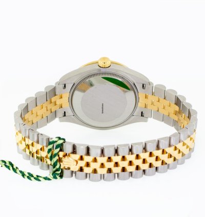 Rolex Datejust 31 31mm 18k Yellow Gold Steel Champagne Diamond Dial Diamond Bezel 278383