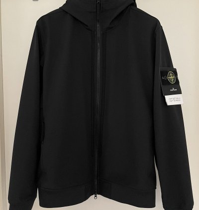 Stone Island Black Light Soft Shell- Hooded Jacket