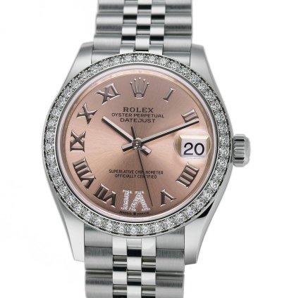 Rolex Datejust 31 31mm Diamond Bezel Pink Roman Diamond Vi Dial Jubilee Bracelet