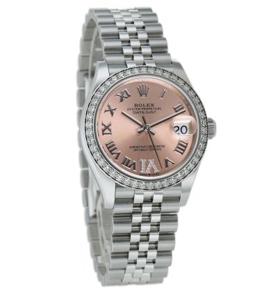 Rolex Datejust 31 31mm Diamond Bezel Pink Roman Diamond Vi Dial Jubilee Bracelet