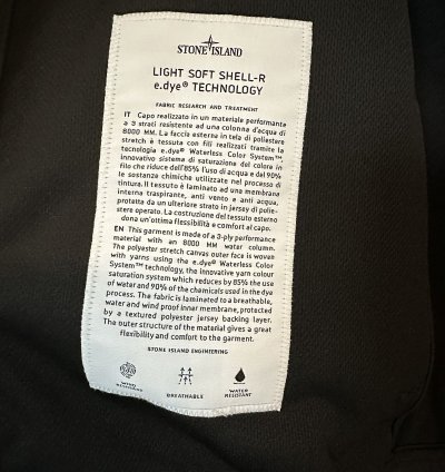 Stone Island Black Light Soft Shell- Jacket Size