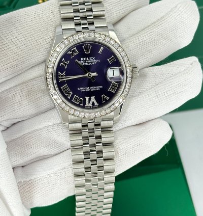 Rolex Datejust 31 31mm Purple Roman Jubilee 278384rbr-0030 Unworn 2024