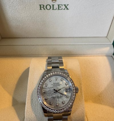 Rolex Datejust 31 31mm Rolex Datejust 31mm Mop Dial Diamond Bezel Markers Oyster