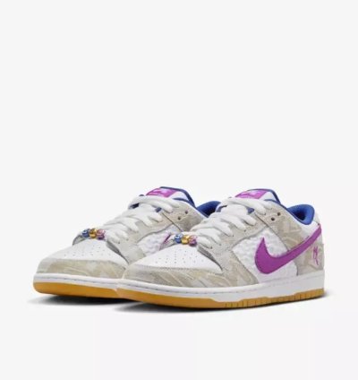 Nike X Rayssa Leal Sb Dunk Low Prm Pure Platinum Vivid Purple Shoes Fz5251-001