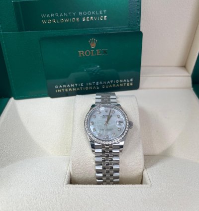 Rolex Datejust 31 Diamond Bezel - White Mother-of-pearl Diamond Dial - Jubilee 278384rbr