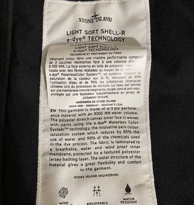 Stone Island Black Soft Shell- -dye Jacket