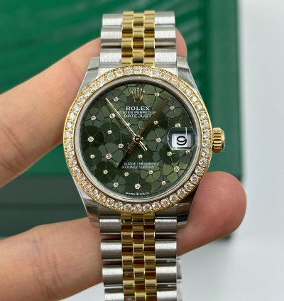 Rolex Datejust 31 Green Floral Jub