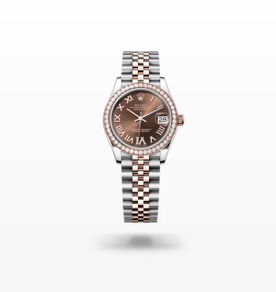 Rolex Datejust 31 New 2024 Chocolate Pave6 Roman Dial Diamond Bezel Two Tone Rose Gold Jubilee