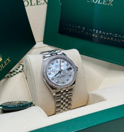 Rolex Datejust 31 New 2024 Mother Of Pearl Diamond Dial Diamond Bezel Stainless Steel Jubilee