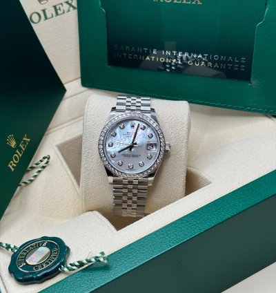 Rolex Datejust 31 New 2024 Mother Of Pearl Diamond Dial Diamond Bezel Stainless Steel Jubilee