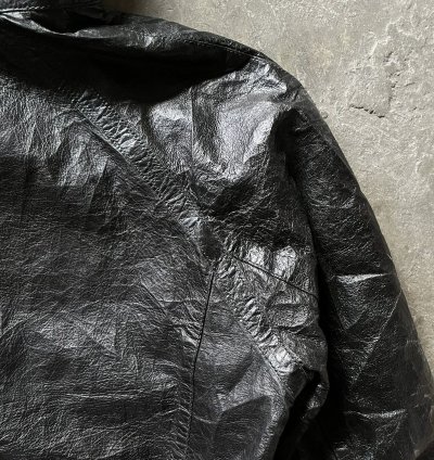 Stone Island Cast Metal Leather Hooded Jacket