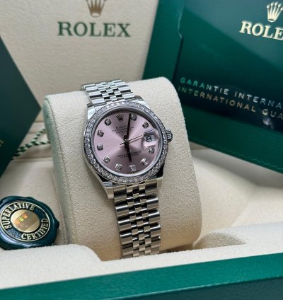 Rolex Datejust 31 New 2024 Pink Diamond Dial Diamond Bezel Stainless Steel Jubilee Bracelet