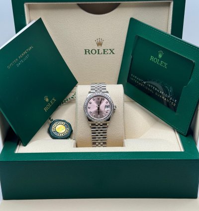 Rolex Datejust 31 New 2024 Pink Diamond Dial Diamond Bezel Stainless Steel Jubilee Bracelet