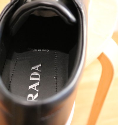 Nwt Prada Lane Spazzolato Leather Sneakers
