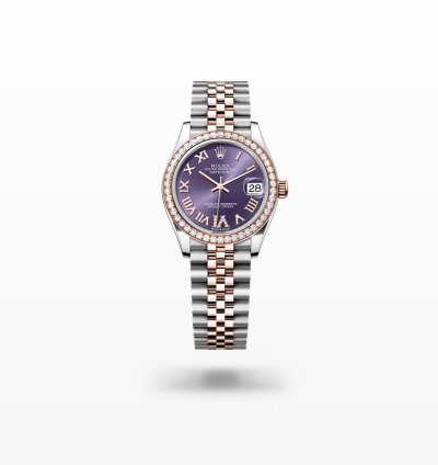 Rolex Datejust 31 New 2024 Purple Pave6 Roman Diamond Dial Diamond Bezel Rose Gold Jubilee