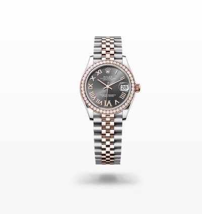 Rolex Datejust 31 New 2024 Rhodium Grey Pave6 Diamond Roman Diamond Bezel Two Tone Rose Gold