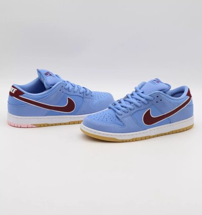 Nike Sb Dunk Low Pro Phillies Valor Blue Team Maroon Burgundy Dq4040-400