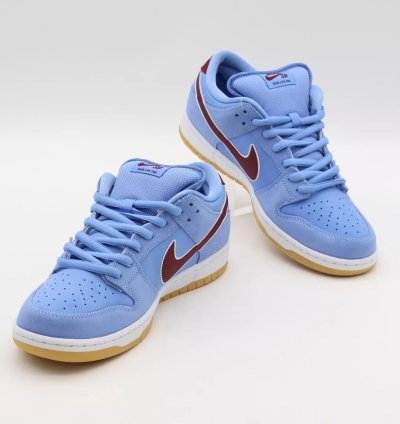Nike Sb Dunk Low Pro Phillies Valor Blue Team Maroon Burgundy Dq4040-400