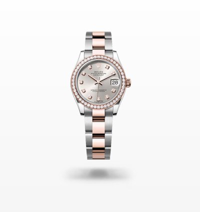 Rolex Datejust 31 New 2024 Silver Diamond Dial Diamond Bezel Two Tone Rose Gold Oyster Bracelet