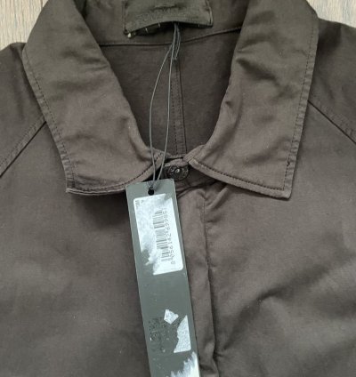 Stone Island Cotton Satin Overshirt Jacket Dark Brown Fw20