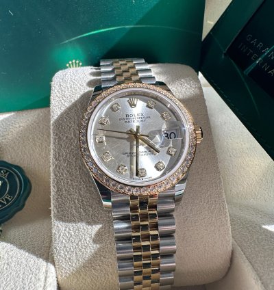 Rolex Datejust 31 New 2024 Silver Diamond Dial Diamond Bezel Two Tone Yellow Gold Jubilee