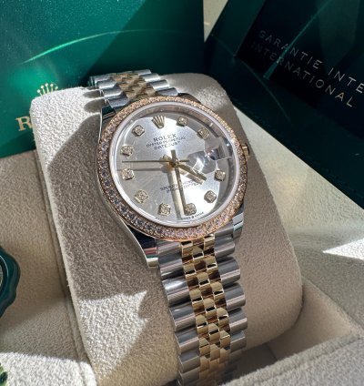 Rolex Datejust 31 New 2024 Silver Diamond Dial Diamond Bezel Two Tone Yellow Gold Jubilee