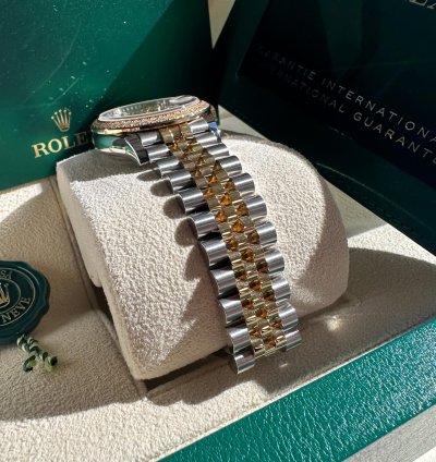 Rolex Datejust 31 New 2024 Silver Diamond Dial Diamond Bezel Two Tone Yellow Gold Jubilee