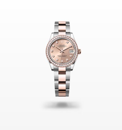 Rolex Datejust 31 New 2024 Sundust Pink Diamond Dial Diamond Bezel Two Tone Rose Gold Oyster