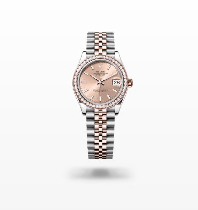 Rolex Datejust 31 New 2024 Sundust Pink Index Dial Diamond Bezel Two Tone Rose Gold Jubilee