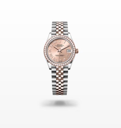 Rolex Datejust 31 New 2024 Sundust Pink Roman Dial Diamond Bezel Two Tone Rose Gold Jubilee