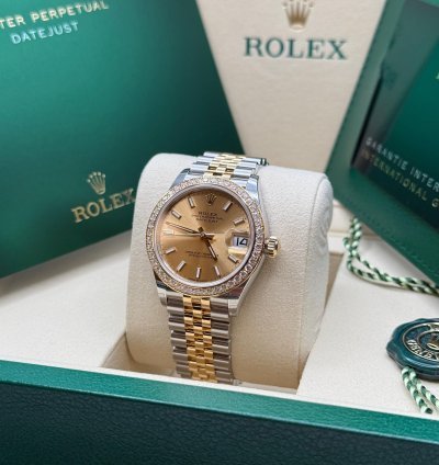 Rolex Datejust 31 New 2025 Champagne Dial Two Tone Yellow Gold Diamond Bezel Jubilee Bracelet