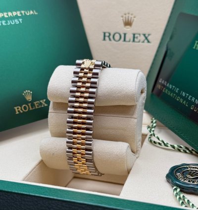 Rolex Datejust 31 New 2025 Champagne Dial Two Tone Yellow Gold Diamond Bezel Jubilee Bracelet