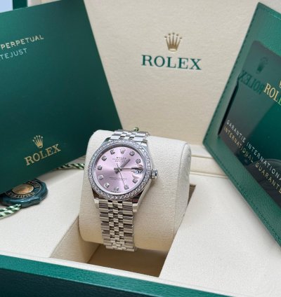 Rolex Datejust 31 New 2025 Pink Diamond Dial Diamond Bezel Stainless Steel Jubilee Bracelet