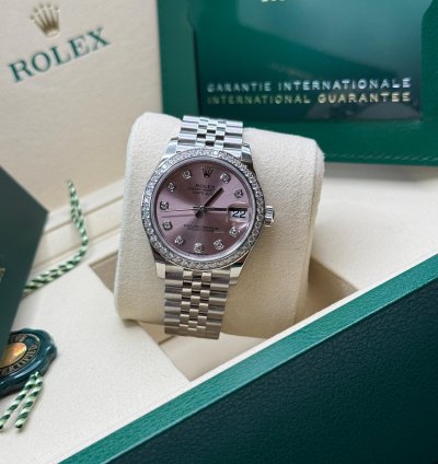 Rolex Datejust 31 New 2025 Pink Diamond Dial Diamond Bezel Stainless Steel Jubilee Bracelet