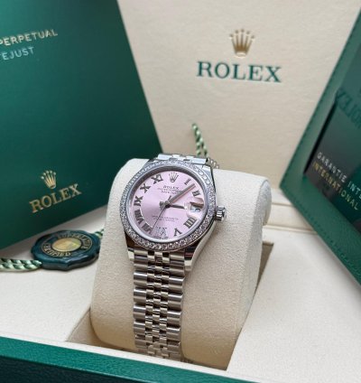 Rolex Datejust 31 New 2025 Pink Diamond Pave 6 Dial Diamond Bezel Stainless Steel Jubilee