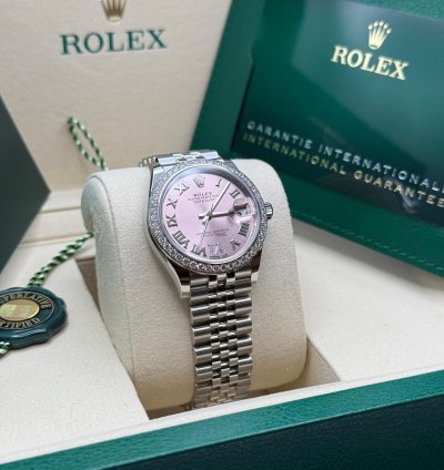 Rolex Datejust 31 New 2025 Pink Diamond Pave 6 Dial Diamond Bezel Stainless Steel Jubilee