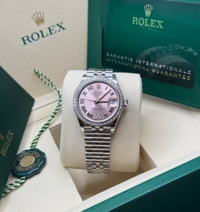 Rolex Datejust 31 New 2025 Pink Diamond Pave 6 Dial Diamond Bezel Stainless Steel Jubilee