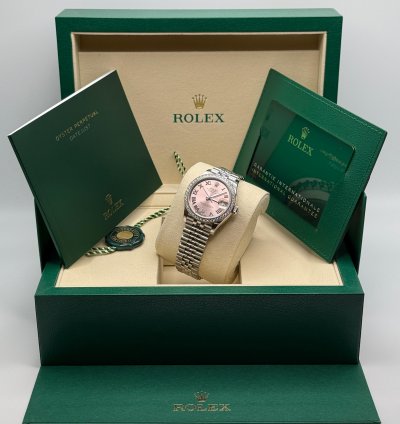 Rolex Datejust 31 New 2025 Pink Diamond Pave 6 Dial Diamond Bezel Stainless Steel Jubilee