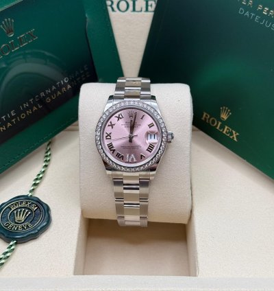 Rolex Datejust 31 New 2025 Pink Roman Diamond 6 Dial Stainless Steel Diamond Oyster Bracelet