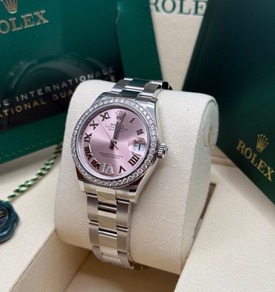 Rolex Datejust 31 New 2025 Pink Roman Diamond 6 Dial Stainless Steel Diamond Oyster Bracelet