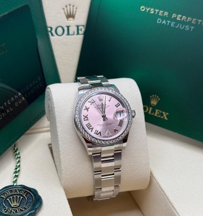 Rolex Datejust 31 New 2025 Pink Roman Diamond 6 Dial Stainless Steel Diamond Oyster Bracelet
