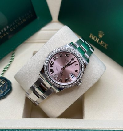 Rolex Datejust 31 New 2025 Pink Roman Diamond 6 Dial Stainless Steel Diamond Oyster Bracelet