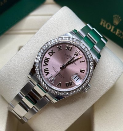 Rolex Datejust 31 New 2025 Pink Roman Diamond 6 Dial Stainless Steel Diamond Oyster Bracelet
