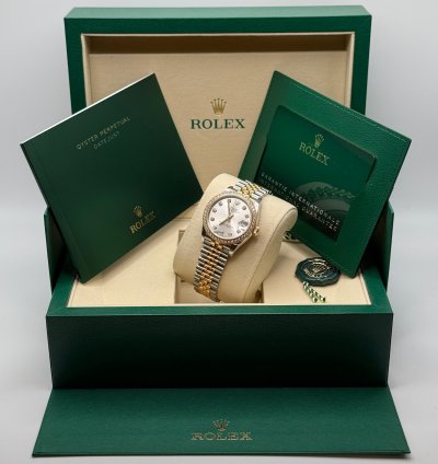 Rolex Datejust 31 New 2025 Silver Diamond Dial Diamond Bezel Two Tone Yellow Gold Jubilee