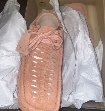 Pink Suede Supreme Clarks Wallabee Weave