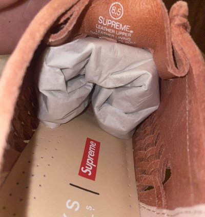 Pink Suede Supreme Clarks Wallabee Weave